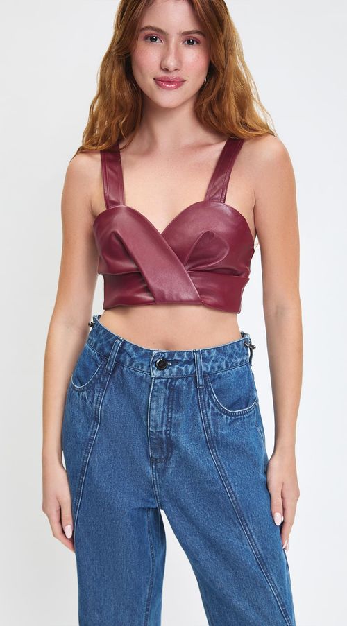 Top Zinco Justo Alça Detalhe Torção Bordo