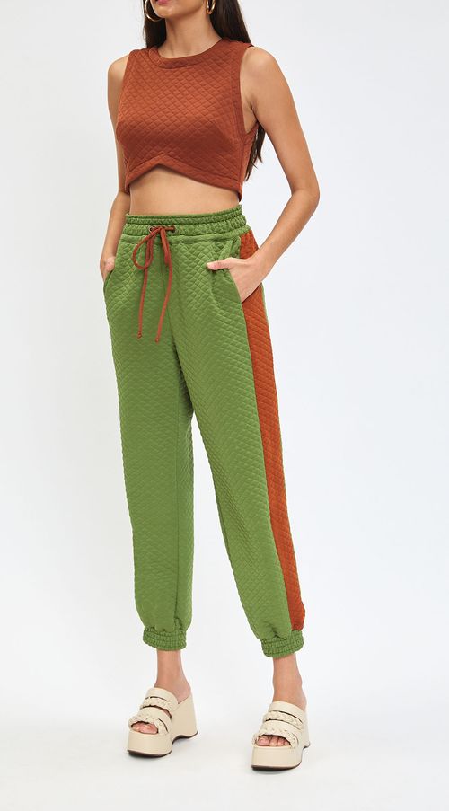 Calça Zinco Comfort Cós Intermediário Com Recorte Verde