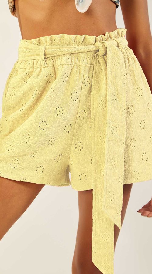 Shorts Zinco Clochard Com Amarração Amarelo