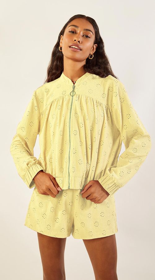 Jaqueta Zinco Bomber Com Elástico Amarelo