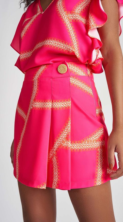 Shorts Zinco Saia Com Pregas Pink