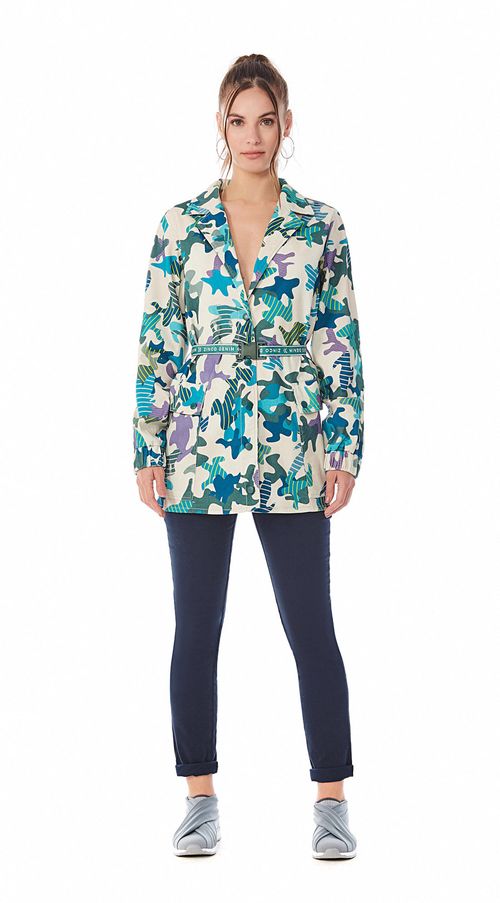 Parka Zinco Com Abotoamento Verde
