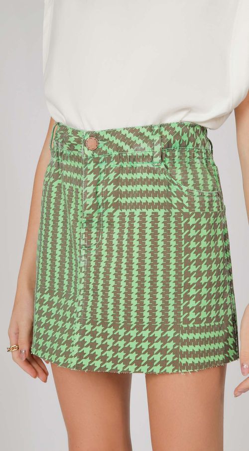 Saia Zinco Curta Five Pockets Barra Refilada Verde