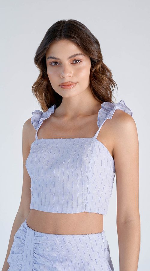 Top Zinco Justo Alça Com Lastex Lilas