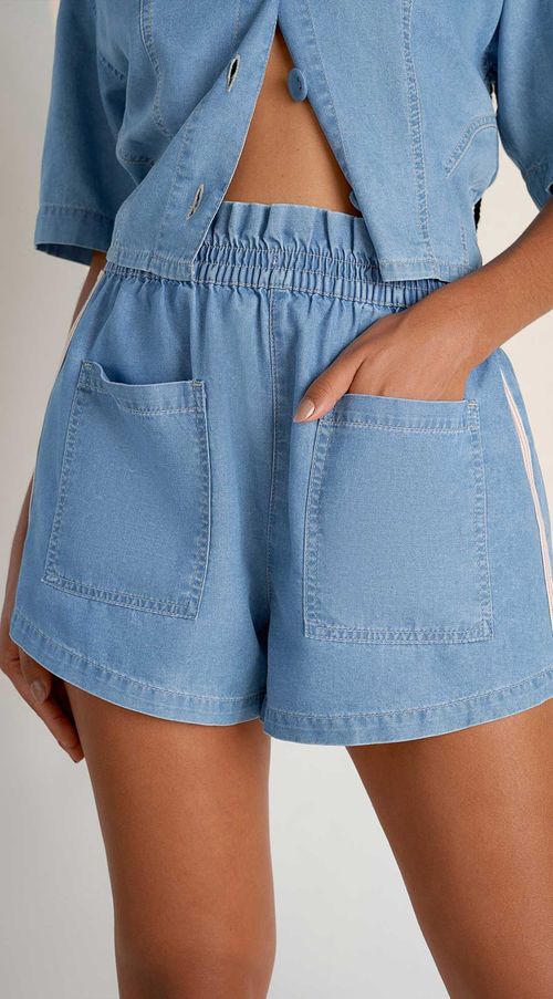 Shorts Zinco Clochard Com Cadarço Jeans