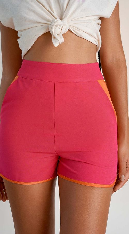 Shorts Zinco Alfaiataria Bicolor Pink