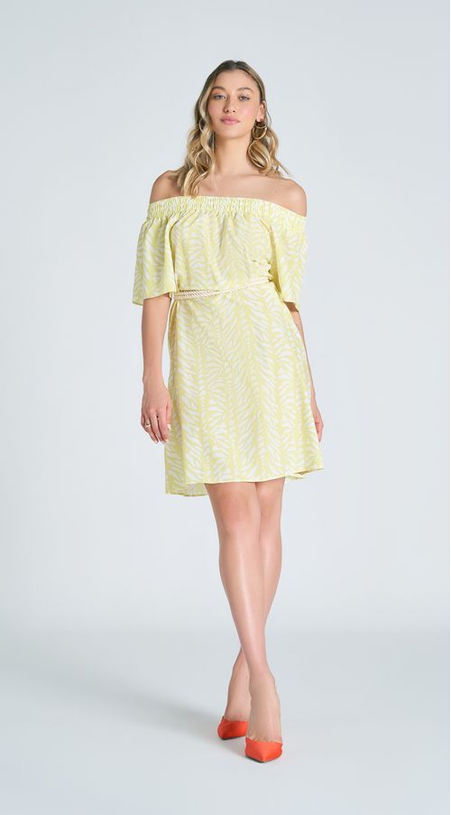 Vestido Zinco Curto Ombro A Ombro Com Amarração Verde Claro
