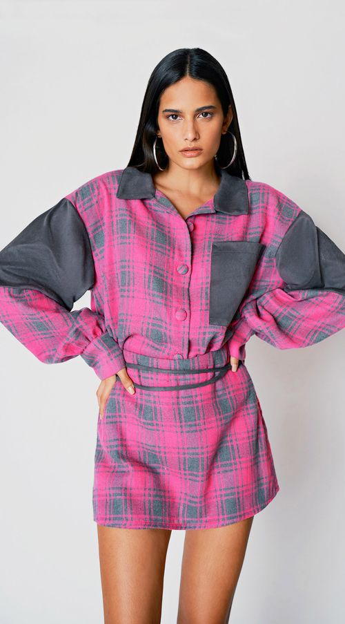 Shorts Zinco Saia Detalhe Viés Pink