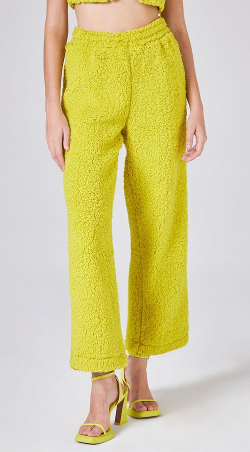 Calca Zinco Reta Cós Alto Detalhe Elástico Verde