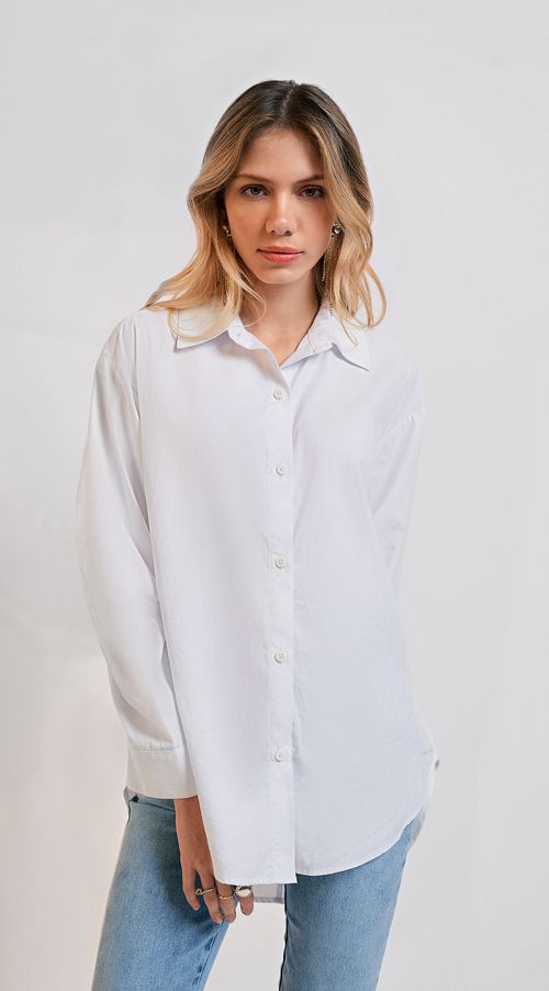 Camisa Zinco Manga Longa Com Abertura Branco
