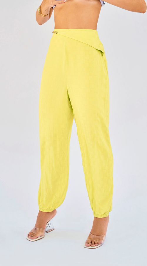 Calca Zinco Jogger Cós Alto Com Corrente Verde Claro