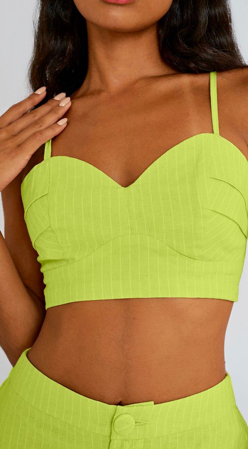 Top Zinco Justo Cavado Com Lastex Verde Claro