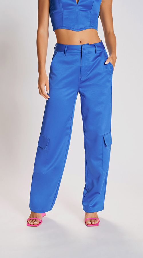 Calca Zinco Cargo Cós Intermediário Bolso Faca Azul