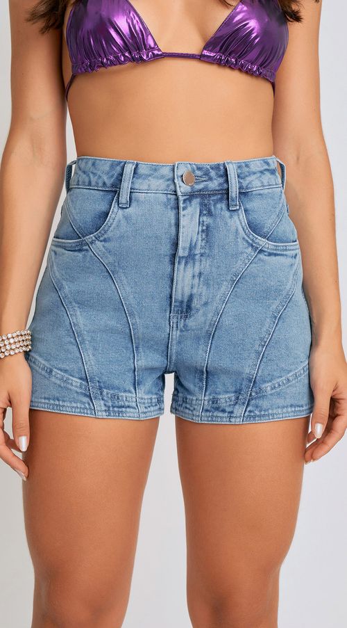 Shorts Zinco Five Pockets Com Recorte Jeans