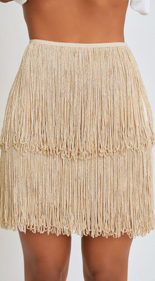Saia Zinco Mini Linha A Detalhe Franjas Dourado