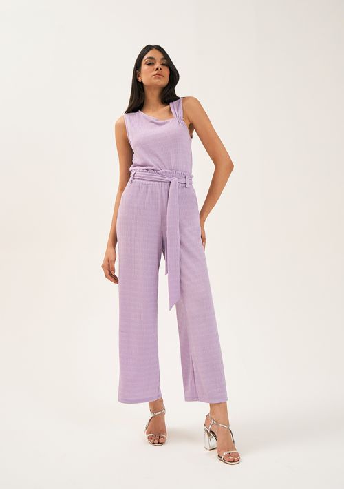 Calca Zinco Clochard Cós Alto Com Faixa Lilas
