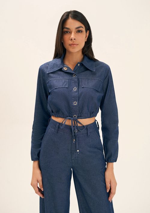 Parka Zinco Com Recorte Jeans