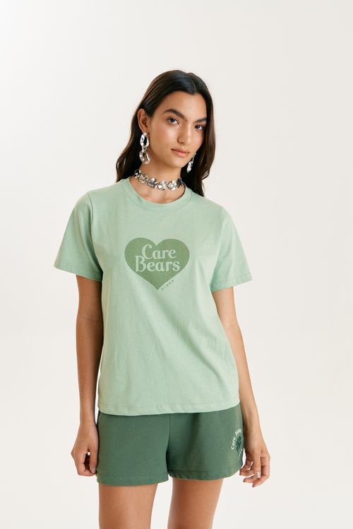 T-Shirt Zinco Decote Redondo Estampa Localizada Verde