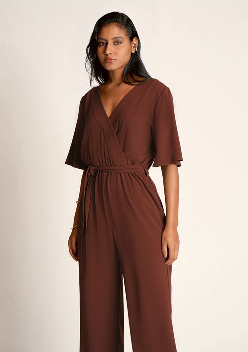 Macacao Zinco Reto Com Transpasse Laranja