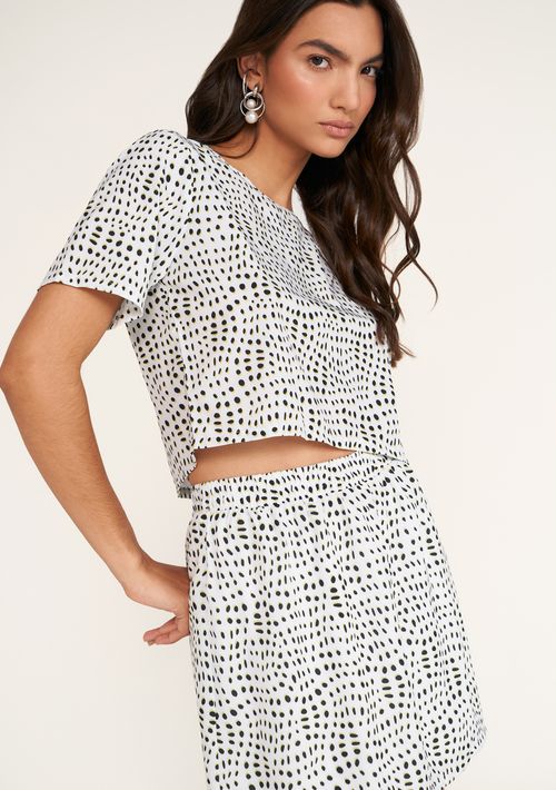 Conjunto Zinco Blusa E Saia Básico Off White