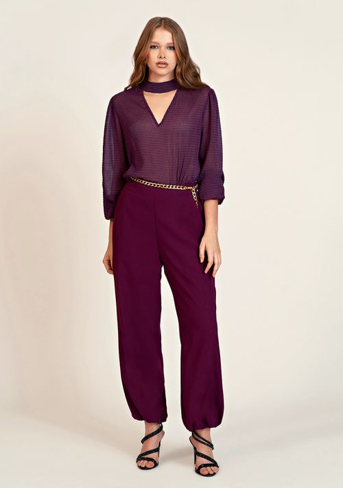 Calca Zinco Jogger Cós Alto Com Elástico Bordo