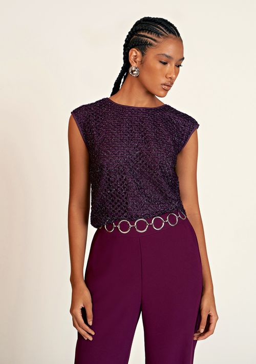 Regata Zinco Decote Redondo Básica Roxo