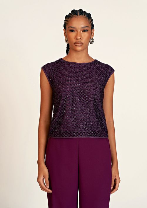 Regata Zinco Decote Redondo Básica Roxo