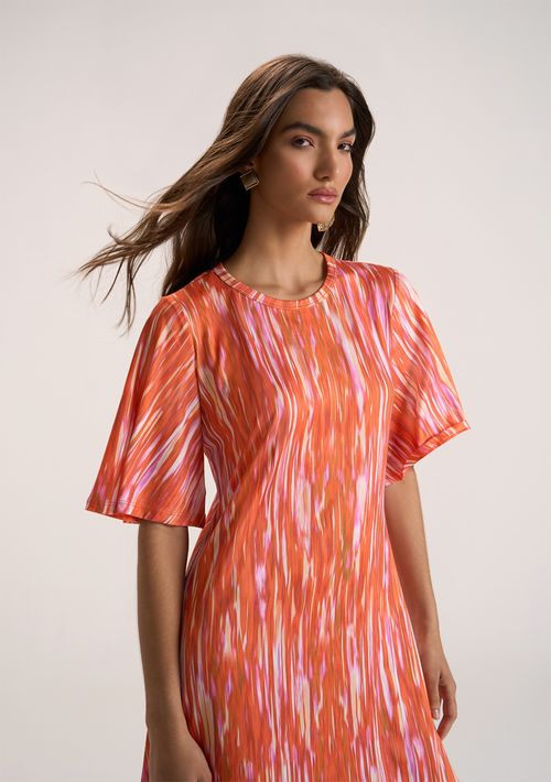 T-Shirt Zinco Dress Estampada Laranja