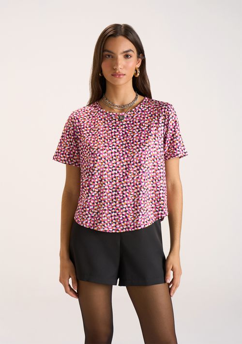 T-Shirt Zinco Decote Redondo Básica Rosa