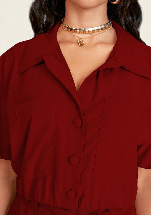 Camisa Zinco Manga Curta Com Bolso Bordo