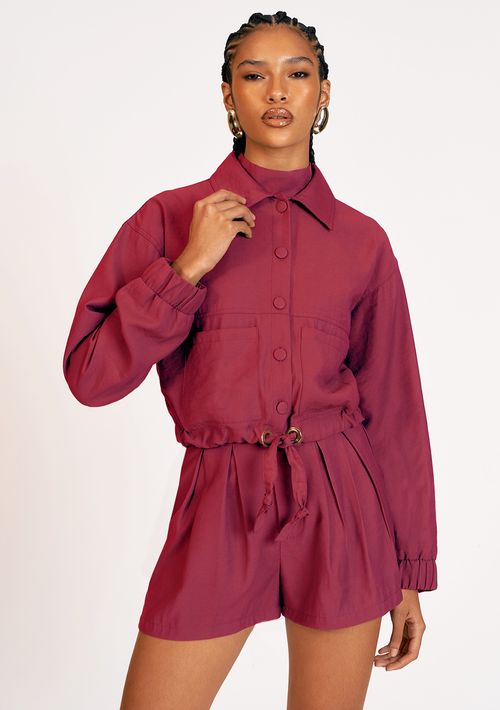 Shorts Zinco Clochard Detalhe Ilhós Rosa