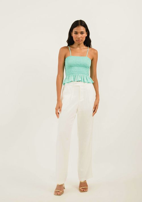 Calça Zinco Alfaiataria Cós Alto Bolso Faca Off White