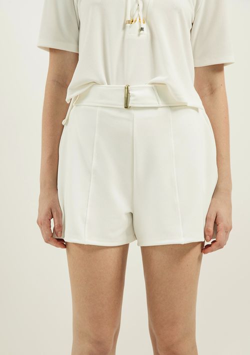 Shorts Zinco Linha A Com Recorte Off White