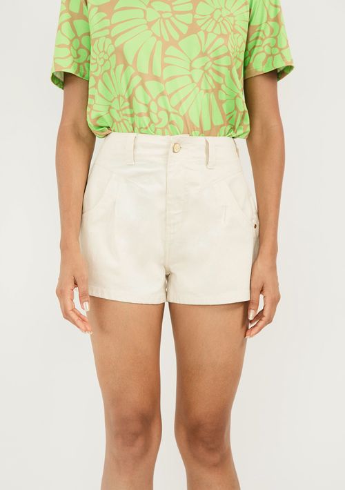 Shorts Zinco Five Pockets Bordado Industrial Off White