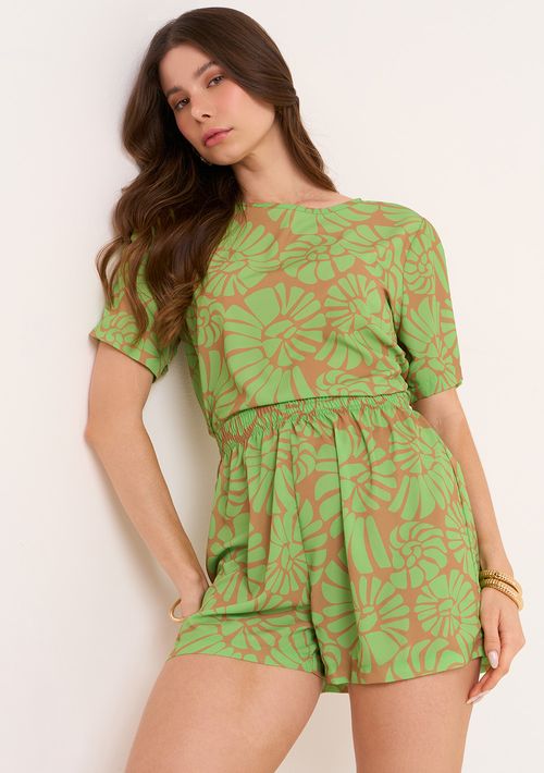 T-Shirt Zinco Decote Redondo Básica Verde Claro