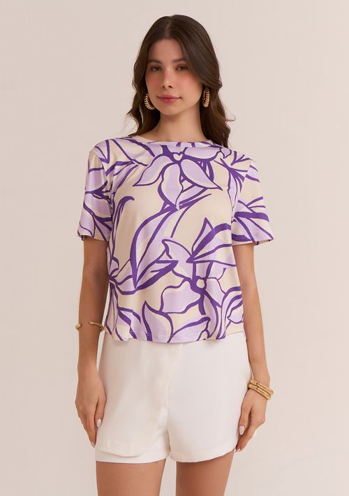 T-Shirt Zinco Decote Redondo Básica Cru