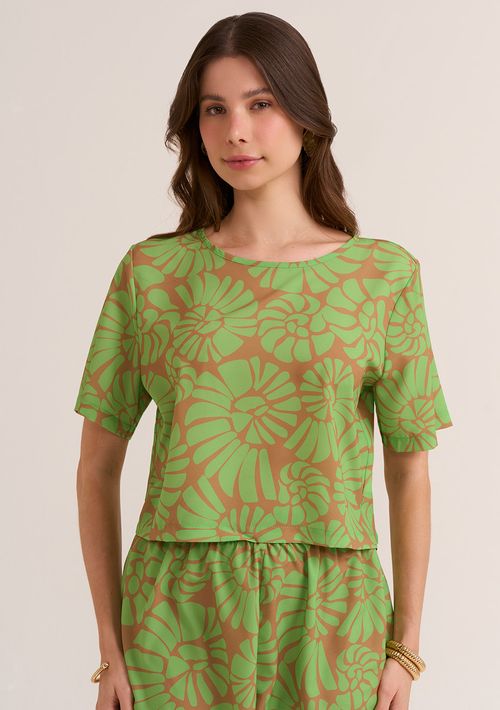 Conjunto Zinco Blusa E Shorts Básico Verde Claro