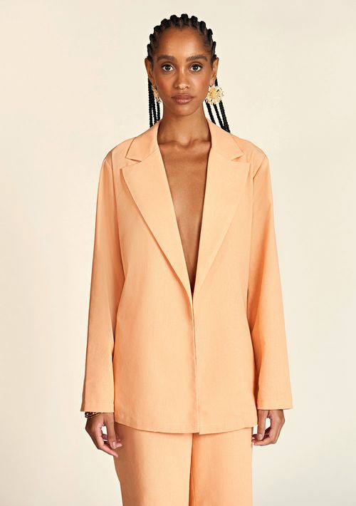 Blazer Zinco Alongado Com Faixa Laranja