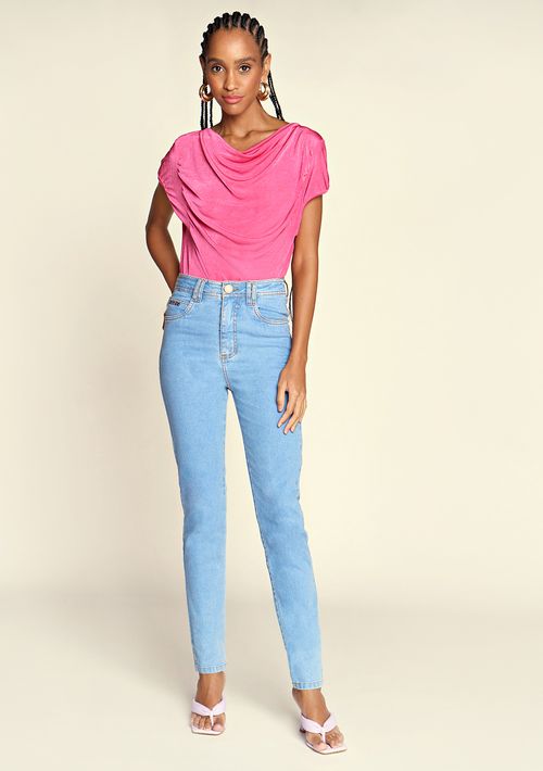 Calça Zinco Skinny Cós Alto Com Embossing Jeans
