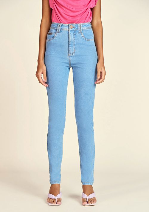 Calça Zinco Skinny Cós Alto Com Embossing Jeans