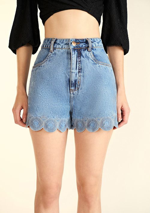 Shorts Zinco Five Pockets Bordado Industrial Jeans