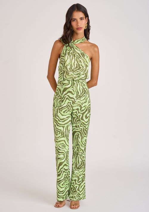 Calça Zinco Alfaiataria Cós Alto Básica Verde