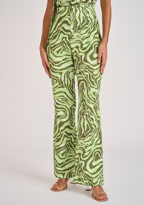 Calça Zinco Alfaiataria Cós Alto Básica Verde