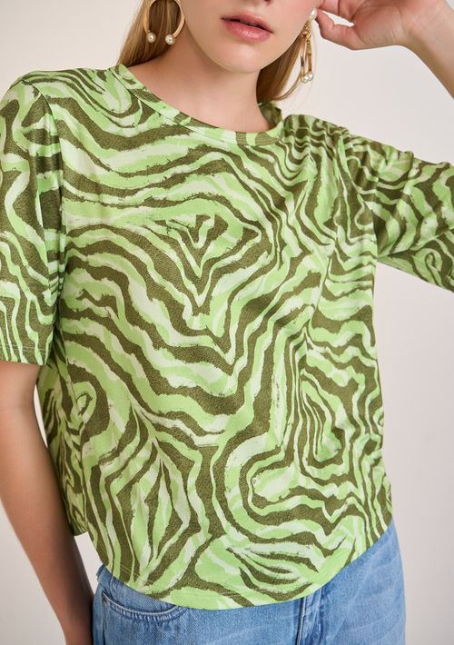 T-Shirt Zinco Decote Redondo Básica Verde