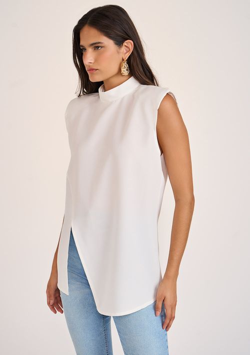 Regata Zinco Gola Alta Com Ombreira Off White