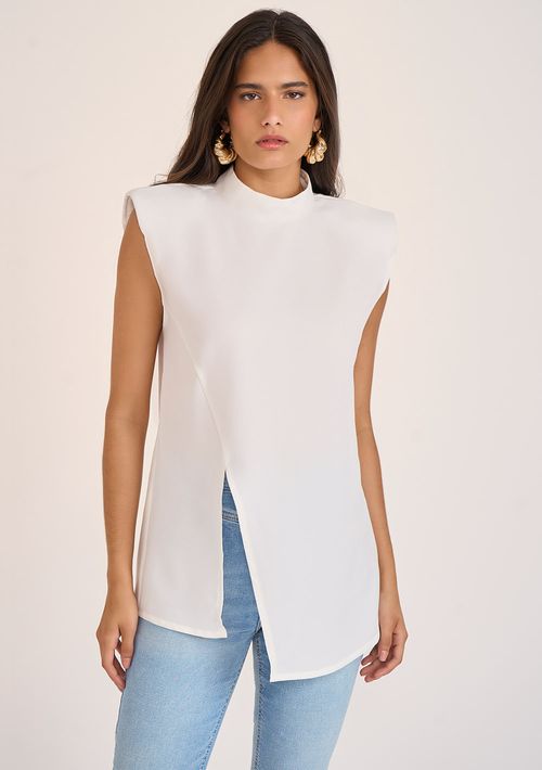 Regata Zinco Gola Alta Com Ombreira Off White