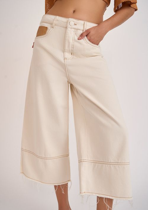 Calça Zinco Reta Alta Cru