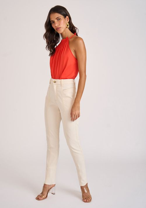 Calca Zinco Skinny Alta Off White