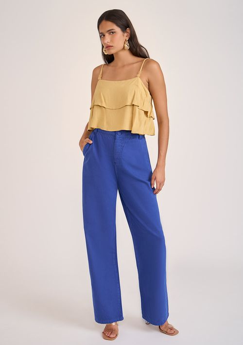 Calça Zinco Wide Alta Azul