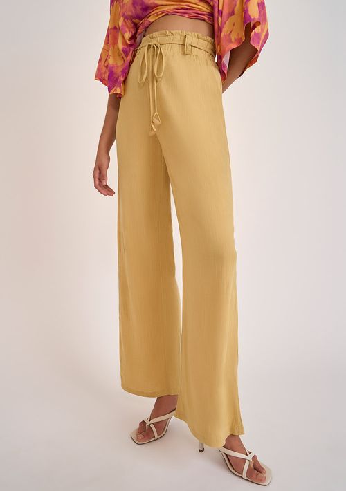 Calça Zinco Reta Alta Bege